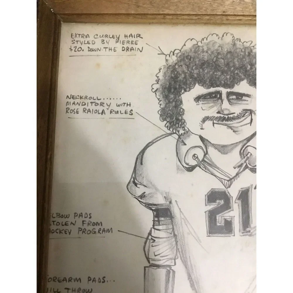 Vtg Art an Original Pencil Drawings Travesty Caricature Takeoff Baseball Raiyola